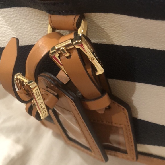 Tory Burch Viva Satchel bag, Striped Nautical 13 X 7” - Picture 12 of 16